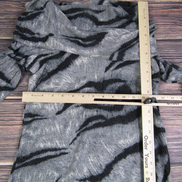 Catherine Malandrino NEW NWT XS Gray Black Dress Cowl Neck Animal Print - Picture 6 of 9